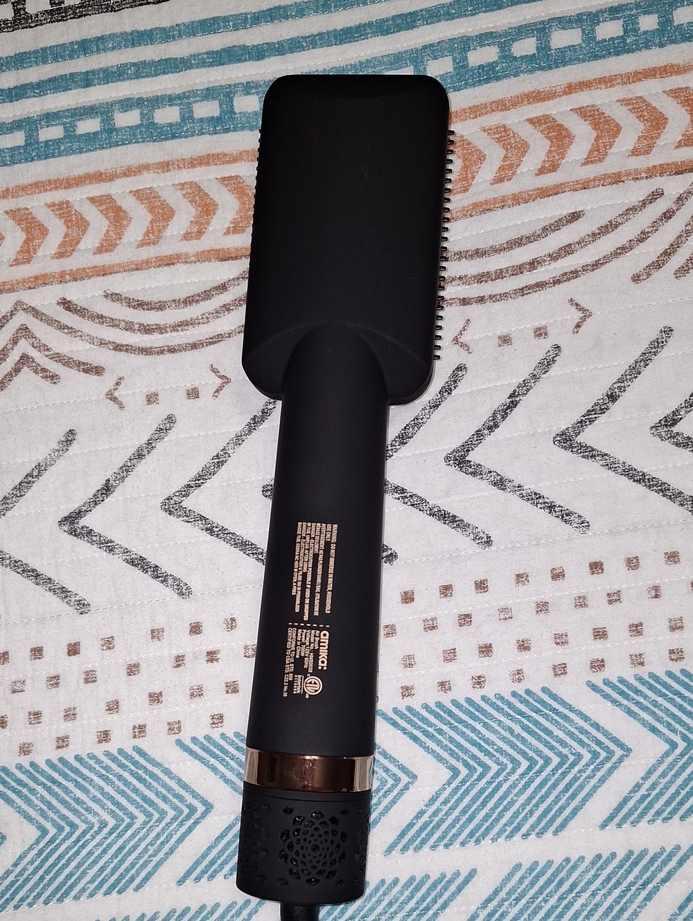 Amika Double Agent 2-in-1 Dryer + Straigtener Brush Black & Rose Gold - Picture 8 of 11